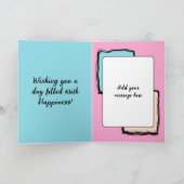 Unicorn kleuren faux wood toevoegen foto 21st verj kaart (Binnen)