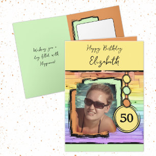 Unicorn kleuren faux wood toevoegen foto 50e verja kaart