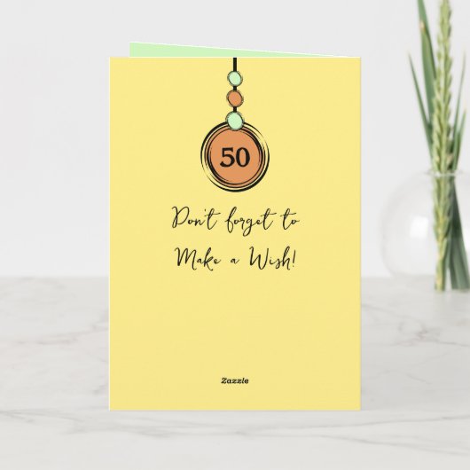 Unicorn kleuren faux wood toevoegen foto 50e verja kaart (Achterkant)