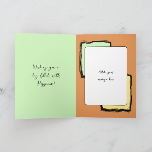 Unicorn kleuren faux wood toevoegen foto 50e verja kaart (Binnen)