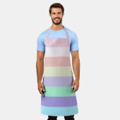 Unicorn kleurenstripes schort (Gedragen)