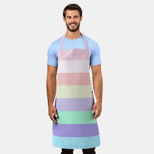 Unicorn kleurenstripes schort (Gedragen)