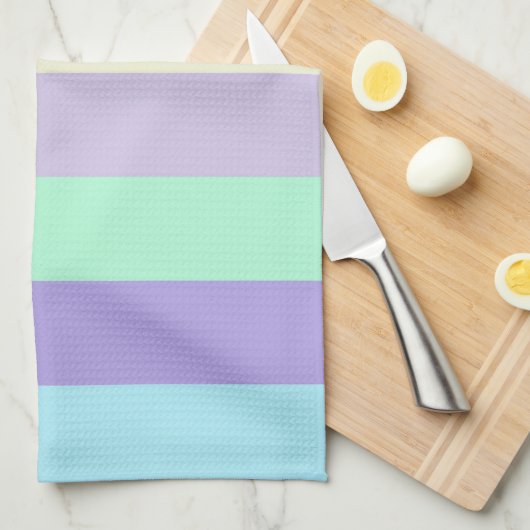 Unicorn kleurenstripes theedoek (Quarter Fold)