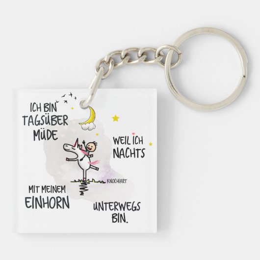 Unicorn - KnochiART Sleutelhanger (Achterkant)