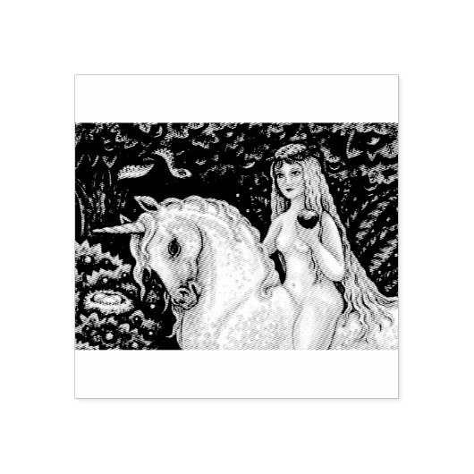 UNICORN, LADY GODIVA, GARDEN OF EDEN RUBBER STAMP RUBBERSTEMPEL (Afrduk)