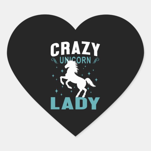 Unicorn Lady Hart Sticker (Voorkant)