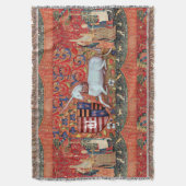 UNICORN, LADY PLAYS ORGAN MET MONOGRAM VOOR DIEREN DEKEN (Voorkant Verticaal)