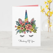 Unicorn Lashes met regenbooghoorn Kaart (Gele Bloem)