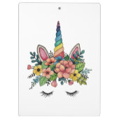 Unicorn Lashes met regenbooghoorn Klembord (Achterkant)