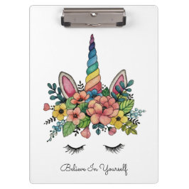 Unicorn Lashes met regenbooghoorn Klembord