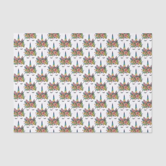 Unicorn Lashes met regenbooghoorn Tissuepapier (Voorkant)