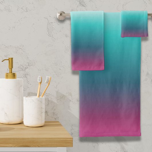 unicorn lavender blauwgroen ombre turquoise mermai bad handdoek