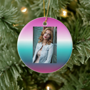 unicorn lavender blauwgroen ombre turquoise mermai keramisch ornament