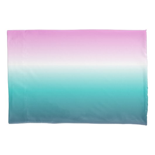 unicorn lavender blauwgroen ombre turquoise mermai kussensloop (Voorkant-Links)
