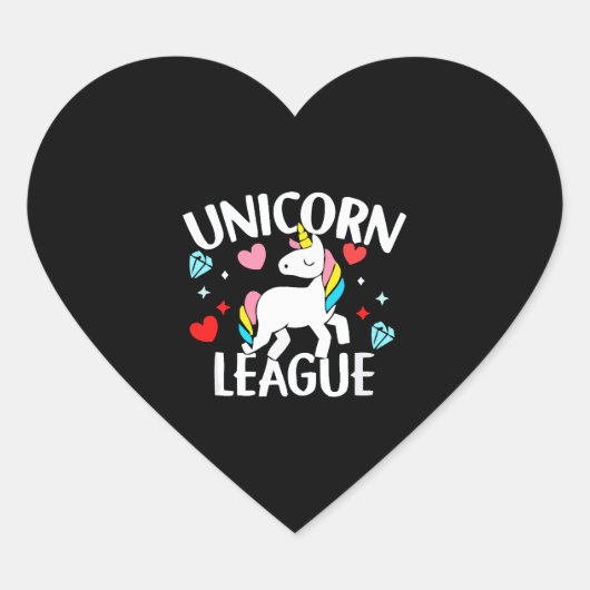Unicorn League Hart Sticker (Voorkant)