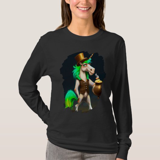Unicorn Leprechaun  Unicorns St Patricks Day T-shirt (Voorkant)