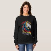 Unicorn LGBTQ Pride Rainbow Horse Trui (Voorkant volledig)