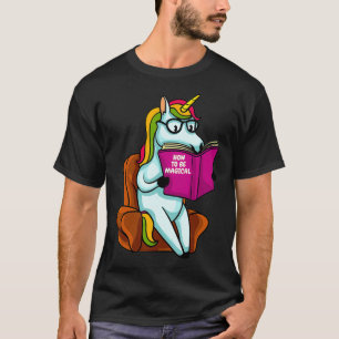 Unicorn Librarian Gift for a Teacher Reading Book  T-shirt