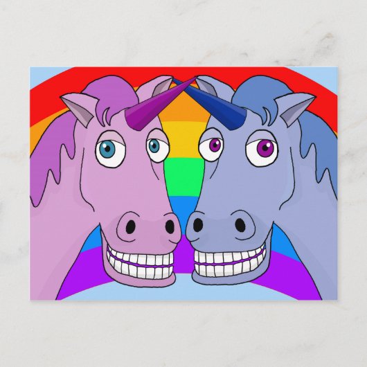 Unicorn liefde briefkaart (Voorkant)