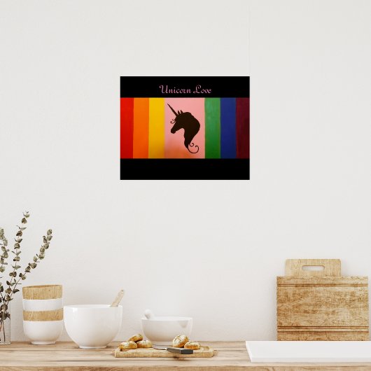 Unicorn liefde poster (Keuken)