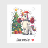 Unicorn Lifting Christmas Weightlifting Deadlift G Sticker (Vel)