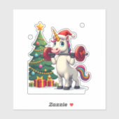 Unicorn Lifting Christmas Weightlifting Deadlift G Sticker (Vel)