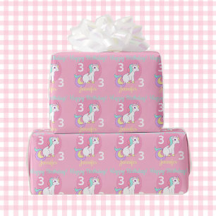Unicorn Little Girl's Birthday Pink Gift Cadeaupapier