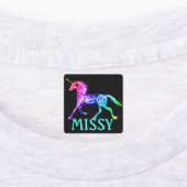 Unicorn Little Girl's Iron on Labels NAME (Aangebracht)