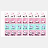 Unicorn Little Girl's Iron on Labels NAME (Vel)