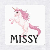 Unicorn Little Girl's Iron on Labels NAME (Design 1)