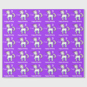 UNICORN Little Girl's Personalize Name Birthday Cadeaupapier (Vlak)