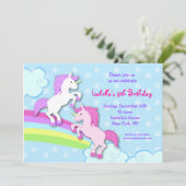 Unicorn Little Pony Birthday Party Invitations Kaart (Staand voorkant)
