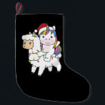Unicorn Llama Christmas Snow Winter Animals Adult Kleine Kerstsok<br><div class="desc">The unicorn rides too christmas on the Lama. Funny animals with gifts and snow to the folidays. Also funny for Christmas in July. Unicorns are sweet animals and perfect for Christmas.</div>