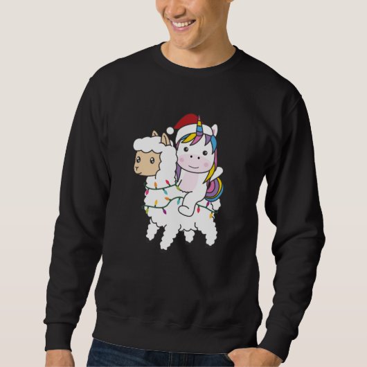 Unicorn Llama Kerstsneeuwwinterdieren Trui (Voorkant)