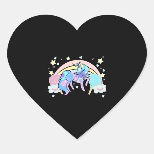 Unicorn LOVE Hart Sticker (Voorkant)