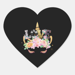 UNICORN LOVE HART STICKER