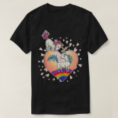 Unicorn Love Heart Rainbow Valentijnsdag Cute Gi T-shirt (Design voorkant)