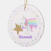 Unicorn Love Hearts & Star Girls Keramisch Ornament (Links)