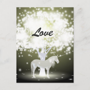 Unicorn Love Mystical Fantasy Briefkaart