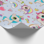 Unicorn Love Pattern Cadeaupapier (Hoek)