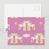 Unicorn Love Pink Briefkaart (Voorkant / Achterkant)