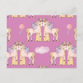 Unicorn Love Pink Briefkaart (Voorkant)