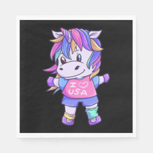 Unicorn Love USA Horse Unicorn Animal Servet