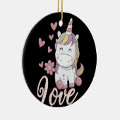 Unicorn Love Valentijnsdag Shirt Keramisch Ornament (Rechts)