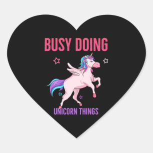Unicorn Lover Busy Doing Unicorn Dingen Rainbows Hart Sticker