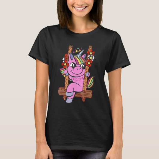 unicorn lover cute swinging t-shirt (Voorkant)