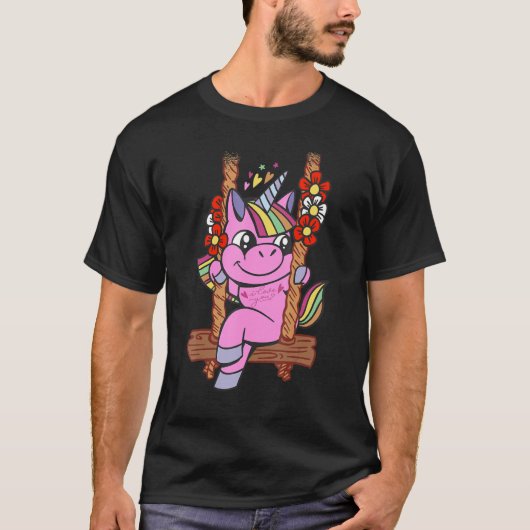 unicorn lover cute swinging t-shirt (Voorkant)