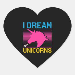 Unicorn Lover Gift I Dream of Unicorns Hart Sticker