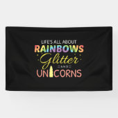 Unicorn Lover Gift Idea Rainbows Glitter Unicorns Spandoek (Horizontaal)