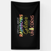 Unicorn Lover Gift Idea Rainbows Glitter Unicorns Spandoek (Verticaal)